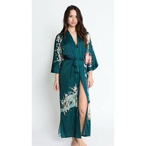 Rare ~Kim + Ono Spring Floral Kimono in Vintage Teal